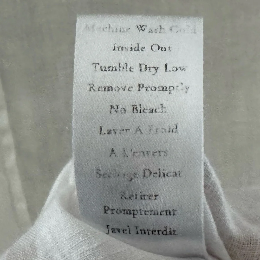 Frank and Eileen Hunter Linen Shirt Dress Med White Long Sleeve Casual Coastal - Picture 12 of 13